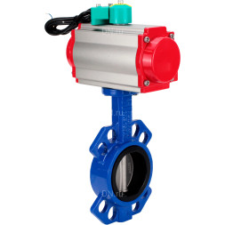 Затвор дисковый поворотный WBV1432E-2W-Fb-H Ду50 Ру16 корпус - чугун GGG50, диск - нержавеющая сталь 316L, уплотнение - EPDM, с пневмоприводом PA-DA-065, пневмораспределителем 4M310-08 DC24V и магнитным переключателем ALS200D