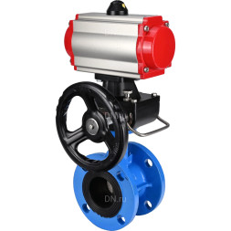 Затвор дисковый поворотный WBV1313E-2W-F-H Ду125 Ру16 фланцевый, корпус - чугун GGG40, диск - чугун GGG40, уплотнение - EPDM, с пневмоприводом PA-DA-130 и ручным дублером MON1-250-T26-ISO