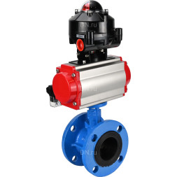 Затвор дисковый поворотный WBV1313E-2W-F-H Ду80 Ру16 фланцевый, корпус - чугун GGG40, диск - чугун GGG40, уплотнение - EPDM, с пневмоприводом PA-DA-105, пневмораспределителем 4M310-08 AC220V и БКВ APL-510N EX