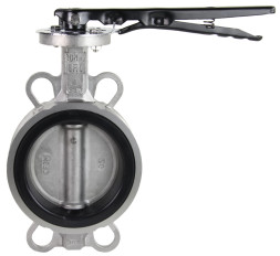 Затвор дисковый поворотный WBV3232N-2W-Fb-H Ду125 Ру16 межфланцевый, корпус - нержавеющая сталь 316L, диск - нержавеющая сталь 316L, уплотнение - NBR, с рукояткой, квадрат 14х14, F07