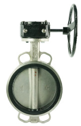 Затвор дисковый поворотный WBV3232E-2W-Fb-H Ду40 Ру16 межфланцевый, корпус - нержавеющая сталь 316L, диск - нержавеющая сталь 316L, уплотнение - EPDM, с редуктором RDN RQN1-150Z-T24