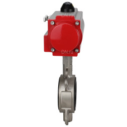 Затвор дисковый поворотный WBV3232E-2W-Fb-H Ду200 Ру16, корпус - нержавеющая сталь 316L, диск - нержавеющая сталь 316L, уплотнение - EPDM, с пневмоприводом PA-DA-130 двойного действия