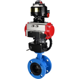 Затвор дисковый поворотный WBV1313E-2W-F-H Ду150 Ру16 фланцевый, корпус - чугун GGG40, диск - чугун GGG40, EPDM, с пневмоприводом PA-DA-130, пневмораспределителем 4M310-08 DC24V, БКВ APL-510N EX и ручным дублером MON1-250-T26-ISO