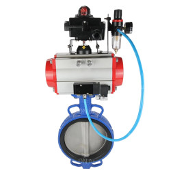 Затвор дисковый поворотный WBV1413E-2W-Fb-H Ду300 Ру16, корпус - чугун GGG50, диск - чугун GGG40, уплотнение - EPDM, с пневмоприводом PA-DA-140 двойного действия, пневмораспределителем 4M310-08 DC24V, БКВ APL-410N EX, БПВ AFC2000