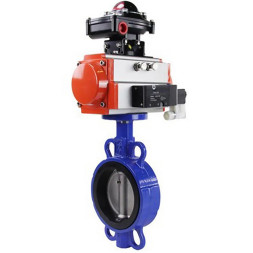 Затвор дисковый поворотный WBV1132N-2W-Fb-H Ду300 Ру16, корпус - чугун GG25, диск - нержавеющая сталь 316L, уплотнение - NBR, с пневмоприводом PA-DA-160, пневмораспределителем 4M320-10 AC220V и БКВ APL-410N EX