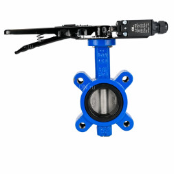 Затвор дисковый поворотный WBV1631E-2W-Fb-H Ду125 Ру16 LUG межфланцевый, корпус - чугун QT450, диск - нержавеющая сталь AISI 304, уплотнение - EPDM, с рукояткой и двумя концевыми датчиками LS-103 250В