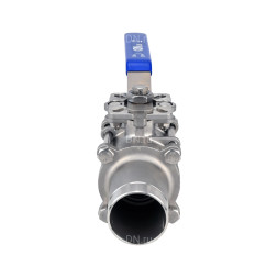 Кран шаровой BV3131P(3pc)-FP-W-ISO-H LONG Ду125 Ру16 полнопроходной, трехсоставной, корпус - нержавеющая сталь 304, уплотнение - PTFE, под приварку, с рукояткой