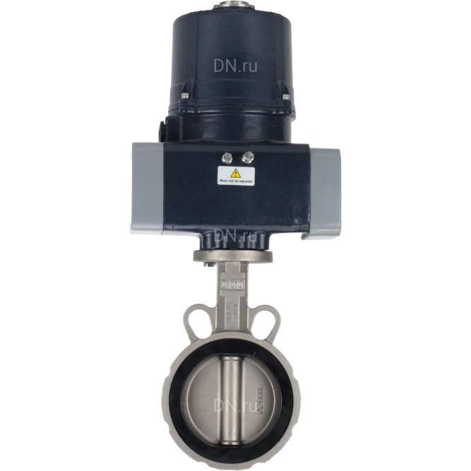 Затвор дисковый поворотный WBV3232N-2W-Fb-H Ду65 Ру16, корпус - нержавеющая сталь 316L, диск - нержавеющая сталь 316L, уплотнение - NBR, с электроприводом QTSA-N-005EM-O0-220VAC с пружинным возвратом в Барнауле