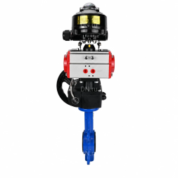 Затвор дисковый поворотный WBV1413E-2W-Fb-H Ду50 Ру16, корпус - чугун GGG50, диск - чугун GGG40, уплотнение - EPDM, с пневмоприводом PA-DA-052, БКВ APL-510N EX и ручным дублером MON1-250-T26-ISO