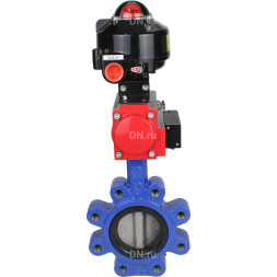 Затвор дисковый поворотный WBV1631E-2W-Fb-H Ду125 Ру16 LUG корпус - чугун QT450, диск - нержавеющая сталь 304, уплотнение - EPDM, с пневмоприводом PA-DA-105, пневмораспределителем 4M310-08 DC24V и БКВ APL-510N EX