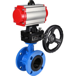 Затвор дисковый поворотный WBV1313E-2W-F-H Ду65 Ру16 фланцевый, корпус - чугун GGG40, диск - чугун GGG40, уплотнение - EPDM, с пневмоприводом PA-DA-105 и ручным дублером MON1-250-T26-ISO