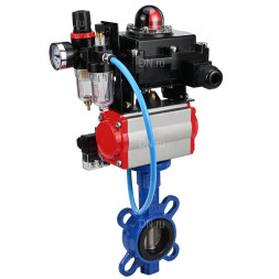 Затвор дисковый поворотный WBV1413E-2W-Fb-H Ду50 Ру16, корпус - чугун GGG50, диск - чугун GGG40, уплотнение - EPDM, с пневмоприводом PA-SA-083 с возвратными пружинами, пневмораспределителем 4M310-08 DC24V, БКВ APL-410N EX, БПВ AFC2000