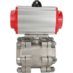 Кран шаровой BV3232P(3pc)-FP-SW-ISO-H Ду50 Ру63 полнопроходной, корпус - нержавеющая сталь SS316, под приварку, с пневмоприводом PA-SA-105, пневмораспределителем 4M310-08 DC24V