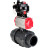 Кран шаровой BV4242E-FP-GRM-ISO Дн65 Ру10 полнопроходной, корпус - НПВХ, шар - НПВХ, уплотнение - EPDM, с пневмоприводом PA-DA-065, пневмораспределителем 4M310-08 DC24V, БКВ APL-510N EX и БПВ AFC2000 в Барнауле