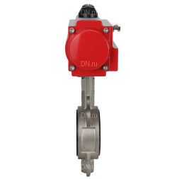 Затвор дисковый поворотный WBV3131N-2W-Fb-H Ду125 Ру16, корпус - нержавеющая сталь 304, диск - нержавеющая сталь 304, уплотнение - NBR, с пневмоприводом PA-DA-105 двойного действия