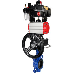 Затвор дисковый поворотный WBV1432E-2W-Fb-H Ду150 Ру16, корпус - чугун GGG50, диск - нержавеющая сталь 316L, EPDM, с пневмоприводом PA-DA-105, пневмораспределителем 4M310-08 DC24V, БКВ APL-410N EX, ручным дублером MON3-700-T38-ISO, БПВ AFC2000