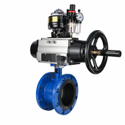 Затвор дисковый поворотный WBV1331E-2W-F-H Ду50 Ру16 фланцевый, корпус - чугун GGG40, диск - нержавеющая сталь 304, уплотнение - EPDM, с пневмоприводом PA-DA-105-1, 4M310-08 DC24V, APL-510N EX и AFC2000