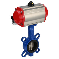 Затвор дисковый поворотный WBV1132N-2W-Fb-H Ду200 Ру16, корпус - чугун GG25, диск - нержавеющая сталь 316L, уплотнение - NBR, с пневмоприводом PA-SA-160 с возвратными пружинами, пневмораспределителем 4M310-08 AC220V