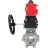 Кран шаровой BV3232P(3pc)-FP-SW-ISO-H Ду50 Ру63 полнопроходной, корпус - нержавеющая сталь SS316, под приварку, с пневмоприводом PA-DA-083, ручным дублером MON1-250-T26-ISO в Барнауле