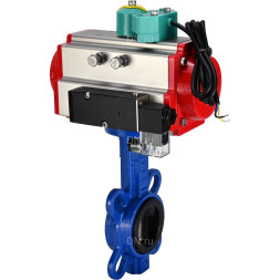 Затвор дисковый поворотный WBV1132N-2W-Fb-H Ду125 Ру16 корпус - чугун GG25, диск - нержавеющая сталь 316L, уплотнение - NBR, с пневмоприводом PA-DA-105, пневмораспределителем 4M310-08 DC24V и магнитным переключателем ALS200D