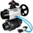 Кран шаровой BV4242E-FP-GRM-ISO Дн25 Ру10 полнопроходной, корпус - НПВХ, шар - НПВХ, уплотнение - EPDM, с пневмоприводом PA-DA-105-1, пневмораспределителем 4V320-10 AC220V и БКВ APL-210N в Барнауле
