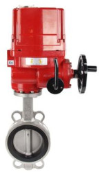 Затвор дисковый поворотный WBV3131E-2W-Fb Ду100 Ру16, корпус - нержавеющая сталь 304, диск - нержавеющая сталь 304, уплотнение - EPDM, с электроприводом QT-EX-010EM-O2-380VAC-У1 380В
