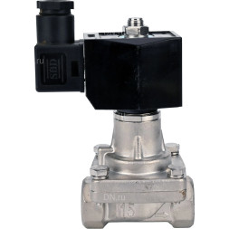 Клапан электромагнитный VS731-PT-NC-24VDC 2″ Ду50 Ру5 соленоидный двухходовой, корпус - нержавеющая сталь 304, уплотнение - PTFE, внутренняя резьба, прямого действия, нормально закрытый, с нулевым перепадом давления, катушка - 24В