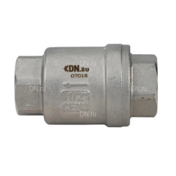Клапан обратный VCS3232P-T 1″ 1/2 Ду40 Ру16 резьбовой, пружинный, корпус - нержавеющая сталь 316, диск - нержавеющая сталь 316, уплотнение - металл