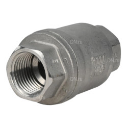 Клапан обратный VCS3232P-T 1″ 1/2 Ду40 Ру16 резьбовой, пружинный, корпус - нержавеющая сталь 316, диск - нержавеющая сталь 316, уплотнение - металл