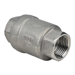Клапан обратный VCS3232P-T 1″ 1/2 Ду40 Ру16 резьбовой, пружинный, корпус - нержавеющая сталь 316, диск - нержавеющая сталь 316, уплотнение - металл
