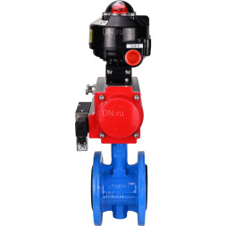 Затвор дисковый поворотный WBV1313E-2W-F-H Ду200 Ру16 фланцевый, корпус - чугун GGG40, диск - чугун GGG40, уплотнение - EPDM, с пневмоприводом PA-DA-140, пневмораспределителем 4M310-08 DC24V и БКВ APL-510N EX