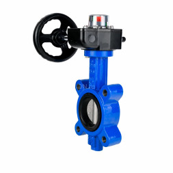 Затвор дисковый поворотный WBV1631N-2W-Fb-H Ду50 Ру16 LUG межфланцевый, корпус - чугун QT450, диск - нержавеющая сталь AISI 304, уплотнение - NBR, с редуктором HGB RQN1-180Z