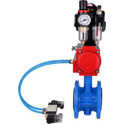 Затвор дисковый поворотный WBV1313E-2W-F-H Ду200 Ру16 фланцевый, корпус - чугун GGG40, диск - чугун GGG40, EPDM, с пневмоприводом PA-DA-140, пневмораспределителем 4V320-10 AC220V, БКВ APL-510N EX и БПВ AFC2000