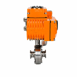Затвор дисковый поворотный WBV3131E-2W-C-H Ду15 Ру10 кламповый, корпус - пищевая нержавеющая сталь 304, уплотнение - EPDM, с электроприводом QT-N-005EM-B1-220VAC-У1 c датчиком обратной связи и входным управляющим сигналом 0-10В HARK