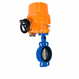 Затвор дисковый поворотный WBV1413E-2W-Fb-H Ду150 Ру16, корпус - чугун GGG50, диск - чугун GGG40, уплотнение - EPDM, с электроприводом QT-EX-015EM-O2-220VAC-У1