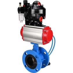 Затвор дисковый поворотный WBV1313E-2W-F-H Ду50 Ру16 фланцевый, корпус - чугун GGG40, диск - чугун GGG40, EPDM, с пневмоприводом PA-DA-105, пневмораспределителем 4V320-10 AC220V, БКВ APL-510N EX и БПВ AFC2000