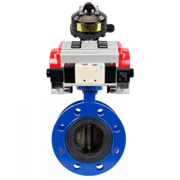 Затвор дисковый поворотный WBV1331E-2W-F-R Ду300 Ру16 фланцевый, корпус - чугун GGG40, диск - нержавеющая сталь 304, уплотнение - EPDM, с пневмоприводом PA-DA-210, пневмораспределителем 4M320-08 AC220V, БКВ APL-510N EX