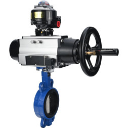 Затвор дисковый поворотный WBV1413E-2W-Fb-H Ду150 Ру16, корпус - чугун GGG50, диск - чугун GGG40, уплотнение - EPDM, с пневмоприводом PA-DA-105-1 двойного действия, пневмораспределителем 4M310-08 DC24V, БКВ APL-510N-EX