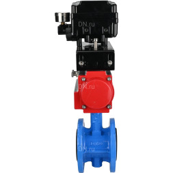 Затвор дисковый поворотный WBV1313E-2W-F-H Ду125 Ру16 фланцевый, корпус - чугун GGG40, диск - чугун GGG40, уплотнение - EPDM, с пневмоприводом PA-DA-130 и позиционером YT-1000RSN с обратной связью