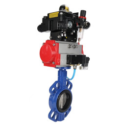 Затвор дисковый поворотный WBV1413E-2W-Fb-H Ду150 Ру16, корпус - чугун GGG50, диск - чугун GGG40, уплотнение - EPDM, с пневмоприводом PA-DA-105 двойного действия, пневмораспределителем 4M310-08 AC220V, БКВ APL-410N EX, БПВ AFC2000
