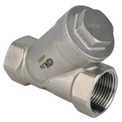 Клапан обратный VCSY3232P-T 1″ 1/4 Ду32 Ру40 Y-образный, резьбовой, пружинный, корпус - нержавеющая сталь 316, диск - нержавеющая сталь 316, уплотнение - PTFE