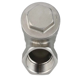 Клапан обратный VCSY3232P-T 1″ 1/4 Ду32 Ру40 Y-образный, резьбовой, пружинный, корпус - нержавеющая сталь 316, диск - нержавеющая сталь 316, уплотнение - PTFE