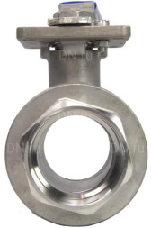Кран шаровой BV3232P(2pc)-FP-T-ISO-H Ду65 Ру40 полнопроходной двухходовой, нержавеющая сталь 316, внутренняя резьба, уплотнение - PTFE, с ISO-фланцем и рукояткой, 17х17, F07/F10