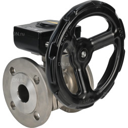 Кран шаровой BV3232P(2pc)-FP-F-ISO-H Ду25 Ру40 полнопроходной двухходовой, нержавеющая сталь, фланцевый, уплотнение - PTFE, с ISO-фланцем и редуктором HAM RQN1-180Z-T40