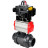 Кран шаровой BV4242E-FP-GRM-ISO Дн32 Ру10 полнопроходной, корпус - НПВХ, шар - НПВХ, уплотнение - EPDM, с пневмоприводом PA-SA-052 и БКВ APL-410N EX в Барнауле