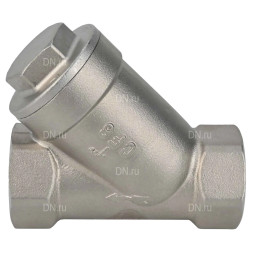 Клапан обратный VCSY3232P-T 1″ 1/2 Ду40 Ру40 Y-образный, резьбовой, пружинный, корпус - нержавеющая сталь 316, диск - нержавеющая сталь 316, уплотнение - PTFE
