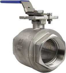 Кран шаровой BV3232P(2pc)-FP-T-ISO-H Ду80 Ру40 полнопроходной двухходовой, нержавеющая сталь 316, внутренняя резьба, уплотнение - PTFE, с ISO-фланцем и рукояткой, 17х17, F07/F10