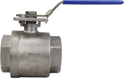 Кран шаровой BV3232P(2pc)-FP-T-ISO-H Ду80 Ру40 полнопроходной двухходовой, нержавеющая сталь 316, внутренняя резьба, уплотнение - PTFE, с ISO-фланцем и рукояткой, 17х17, F07/F10
