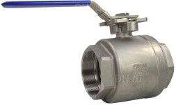 Кран шаровой BV3232P(2pc)-FP-T-ISO-H Ду100 Ру40 полнопроходной двухходовой, нержавеющая сталь 316, внутренняя резьба, уплотнение - PTFE, с ISO-фланцем и рукояткой, 19х19, F07/F10