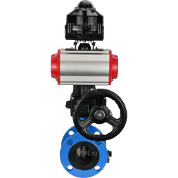 Затвор дисковый поворотный WBV1313E-2W-F-H Ду80 Ру16 фланцевый, корпус - чугун GGG40, диск - чугун GGG40, EPDM, с пневмоприводом PA-DA-105, пневмораспределителем 4V320-08 AC220V, БКВ APL-510N EX и ручным дублером MON1-250-T26-ISO
